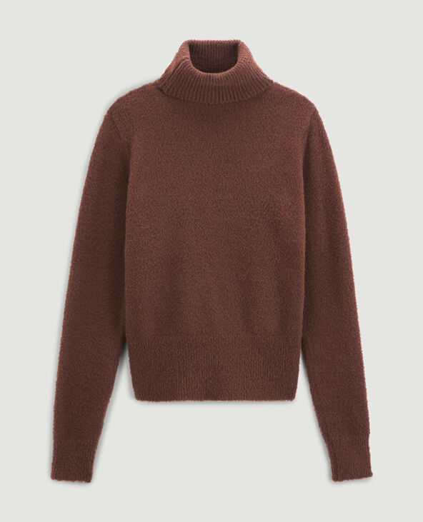 Pull col roulé maille fluffy marron - Pimkie