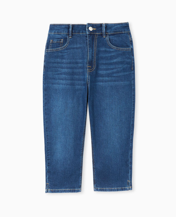 Corsaire skinny en jean stretch taille haute bleu - Pimkie