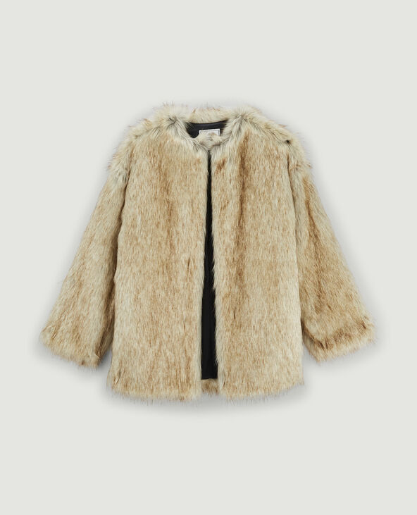 Veste fausse fourrure beige - Pimkie