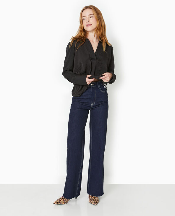 Blouse manches longues avec col noir - Pimkie