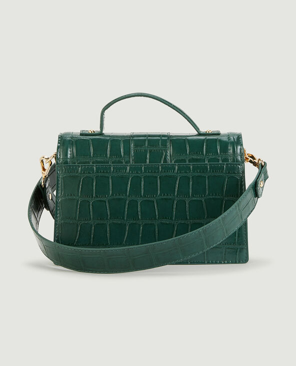 Sac boxy effet croco vert foncé - Pimkie