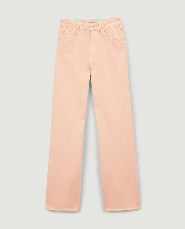 Jean droit taille haute couleur rose clair - Pimkie