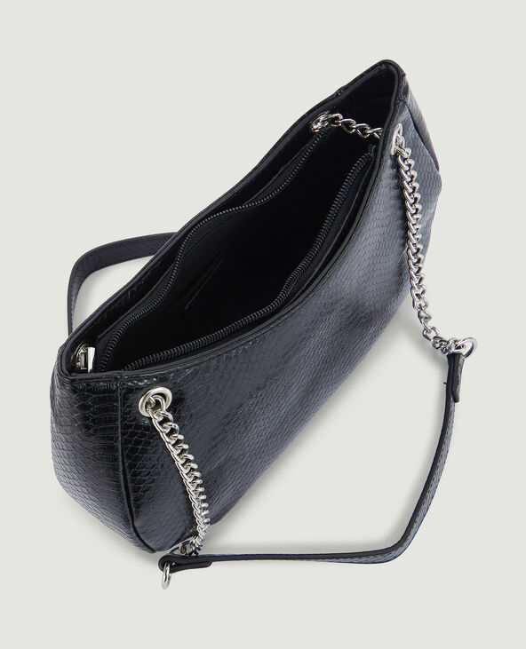 Sac rigide effet serpent noir - Pimkie