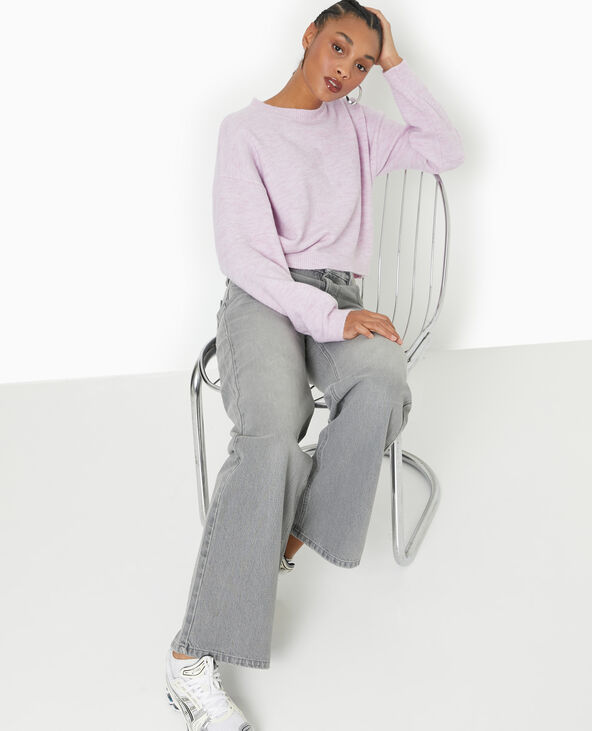 Pull court avec encolure ronde rose - Pimkie