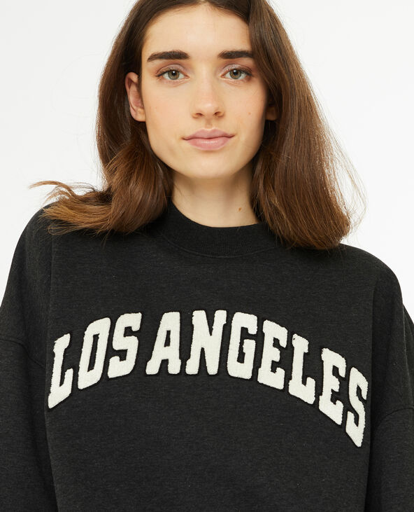 Sweat oversize avec patch bouclette gris foncé - Pimkie