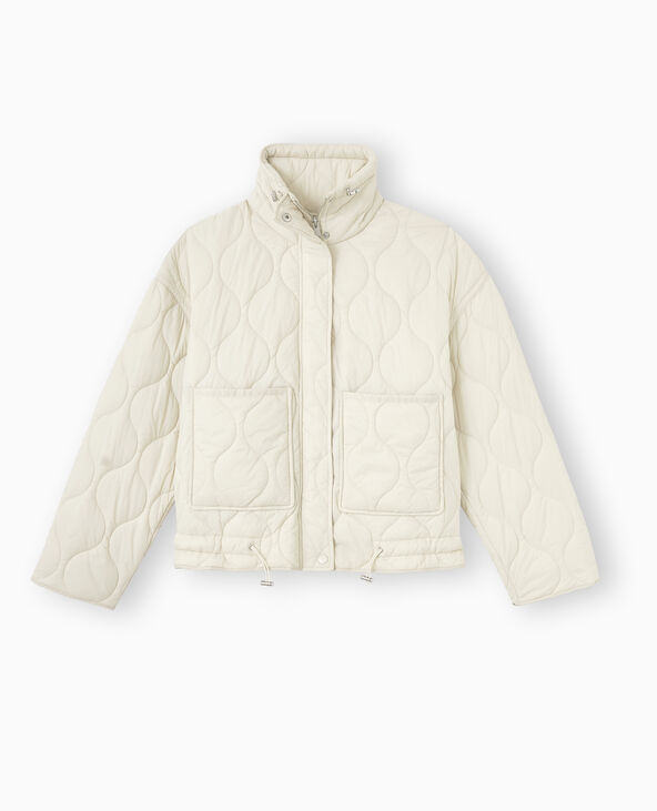 Veste matelassée + écharpe assortie beige - Pimkie