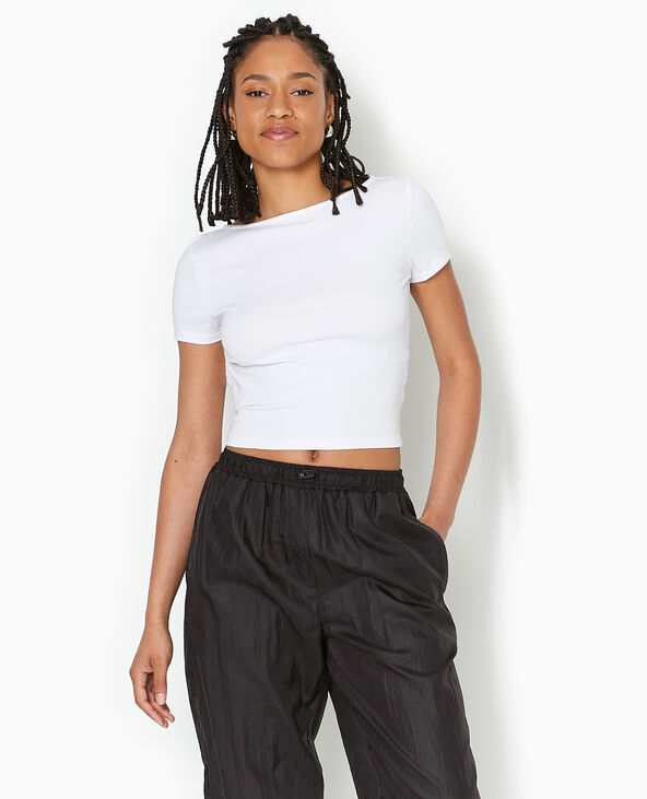 Top court avec cut out dos blanc - Pimkie