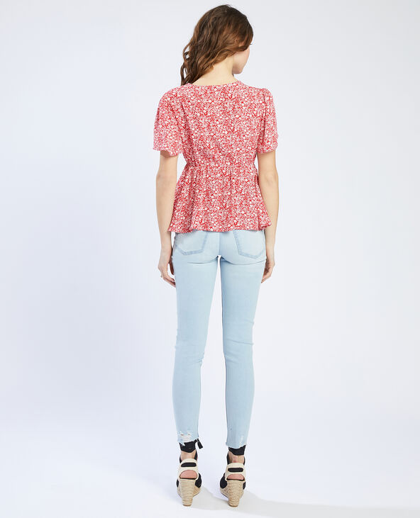 Top fluide à fleurs rouge - Pimkie