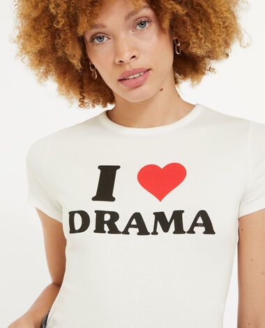 T-shirt cintré avec print blanc - Pimkie