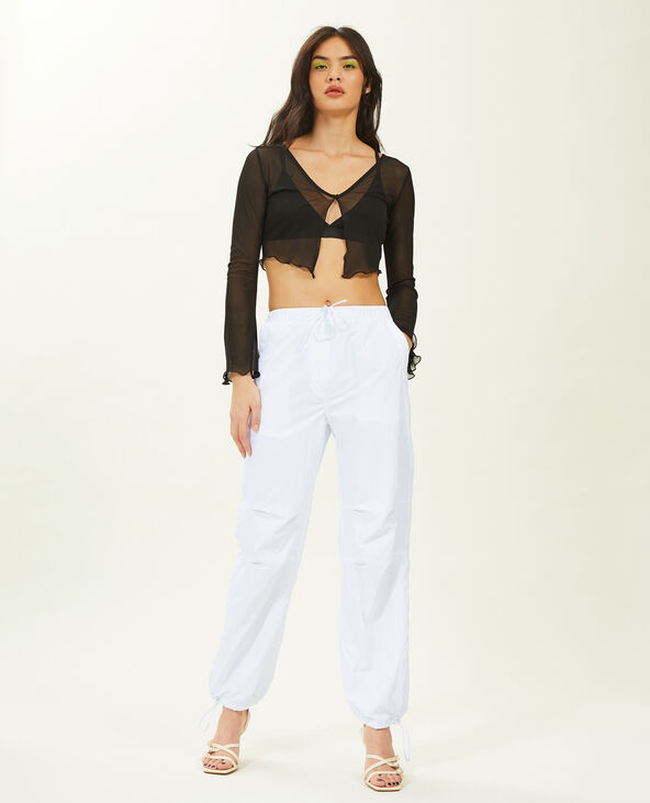 Pantalon parachute blanc - Pimkie