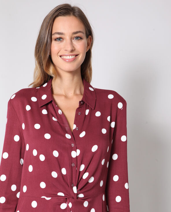 Robe boutonnée bordeaux - Pimkie