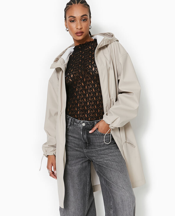 Manteau de pluie avec capuche beige - Pimkie
