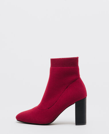 Boots élastiquées à talons bordeaux - Pimkie
