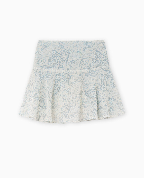 Jupe courte motif cachemire bleu - Pimkie