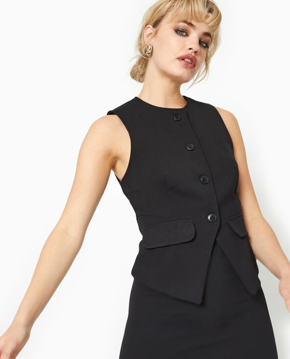 Gilet sans manches façon barman noir - Pimkie