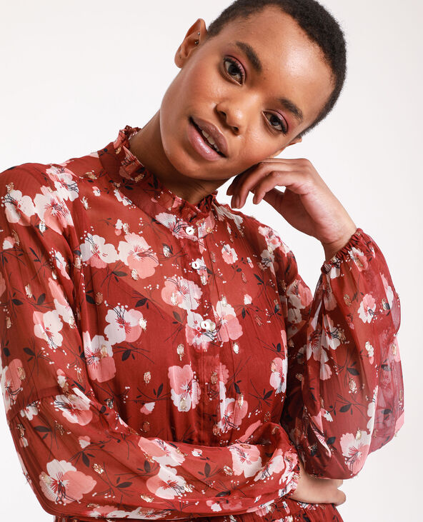 Robe longue à fleurs rose fuchsia - Pimkie