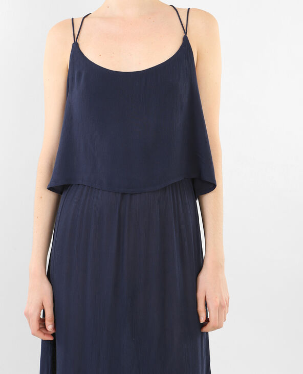 Robe longue dos croisé bleu marine - Pimkie