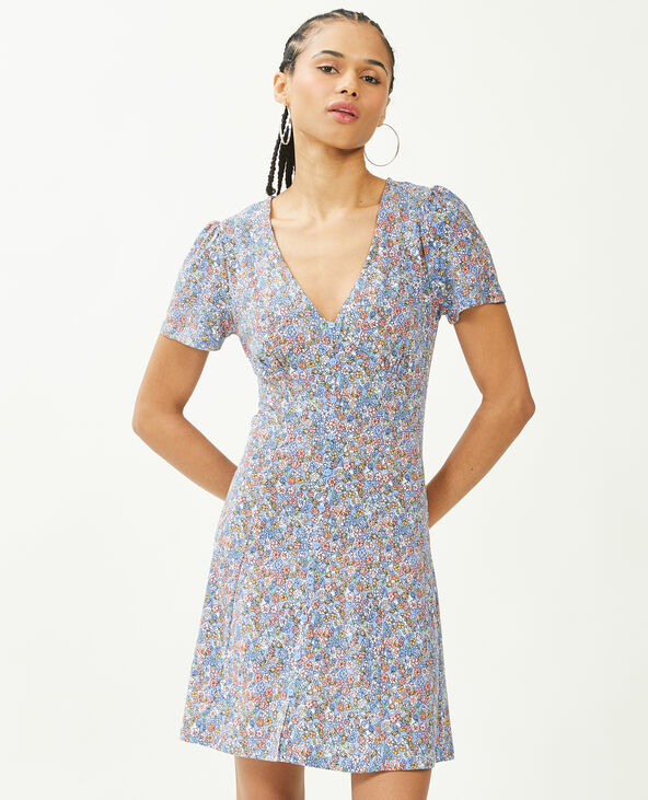 Robe courte avec boutons bleu - Pimkie