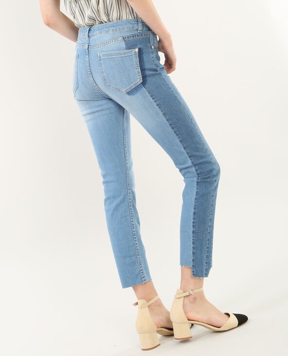 Jean skinny 7/8 bicolore bleu - Pimkie