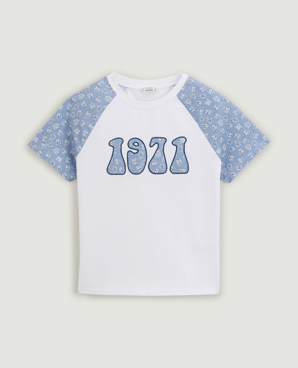 T-shirt manches contrastées blanc - Pimkie