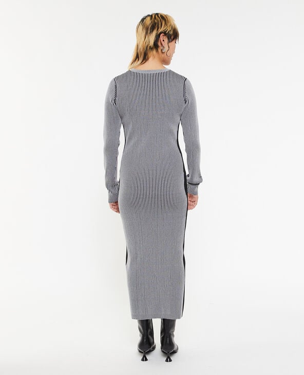 Robe longue en maille avec effet vanisé gris foncé - Pimkie
