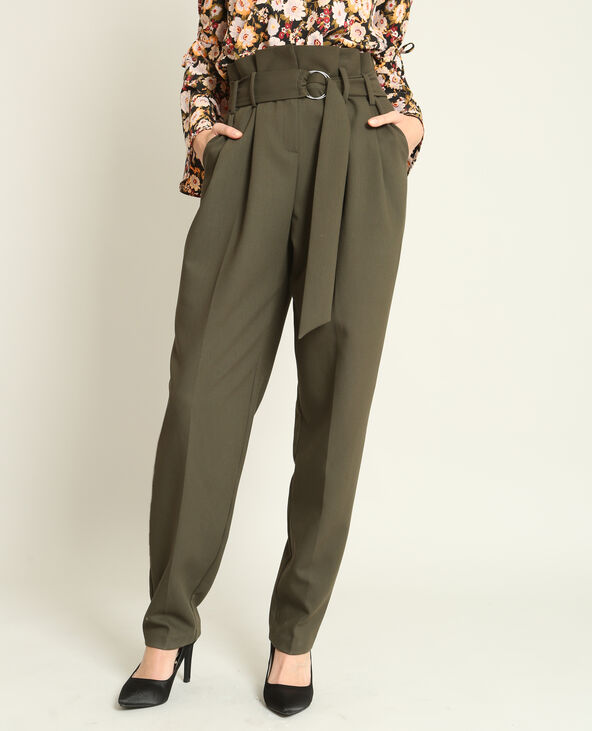 Pantalon carotte vert foncé - Pimkie
