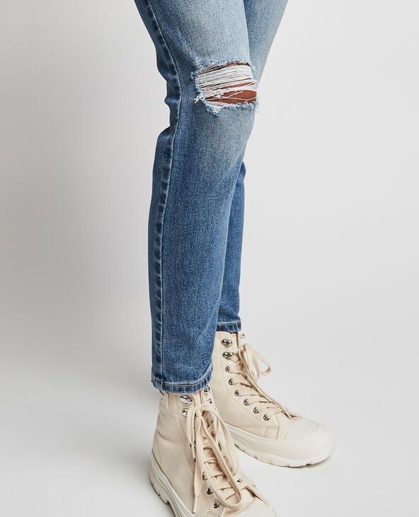 Jean skinny taille basse trashé bleu - Pimkie