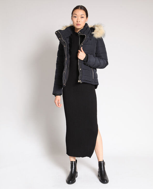 Doudoune fausse fourrure noir - Pimkie