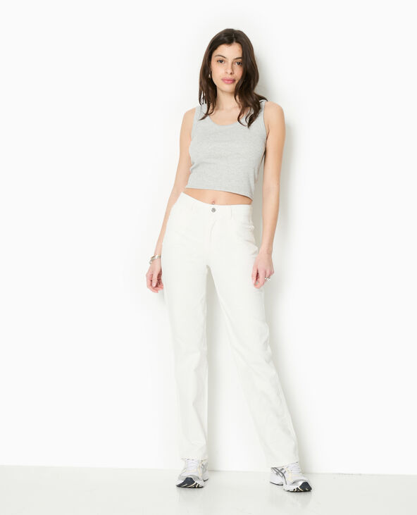 Jean droit avec strass blanc - Pimkie