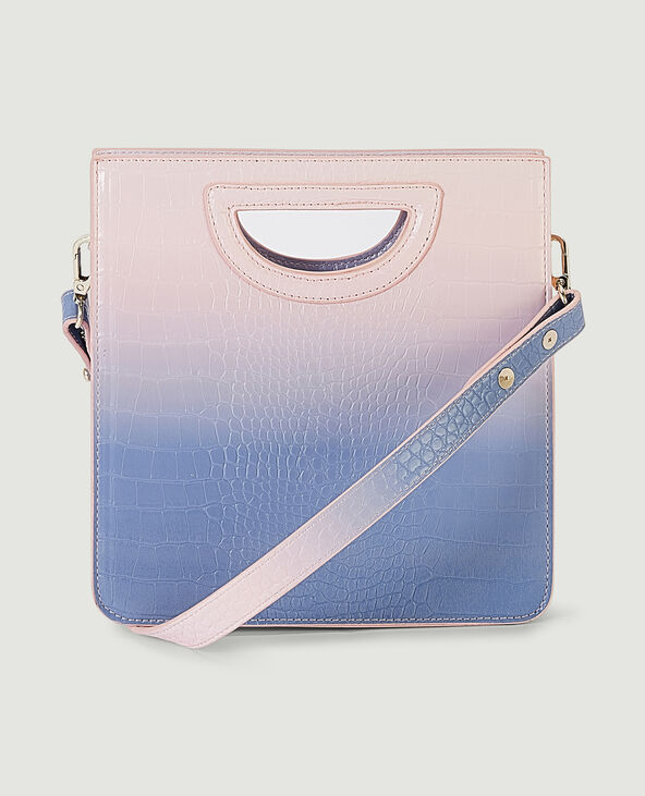 Sac rigide effet croco rose clair - Pimkie