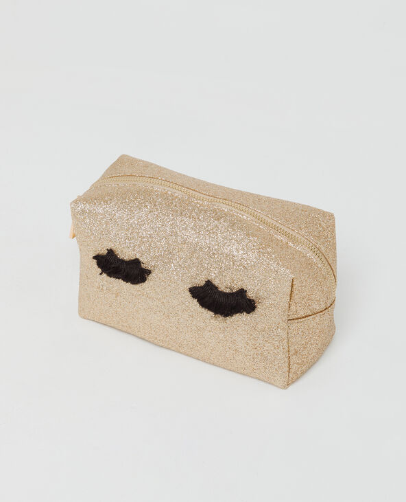 Trousse de maquillage glitter doré - Pimkie