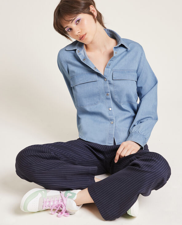 Chemise manches longues effet jean bleu - Pimkie