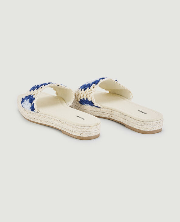 Mules compensées corde et crochet bleu - Pimkie