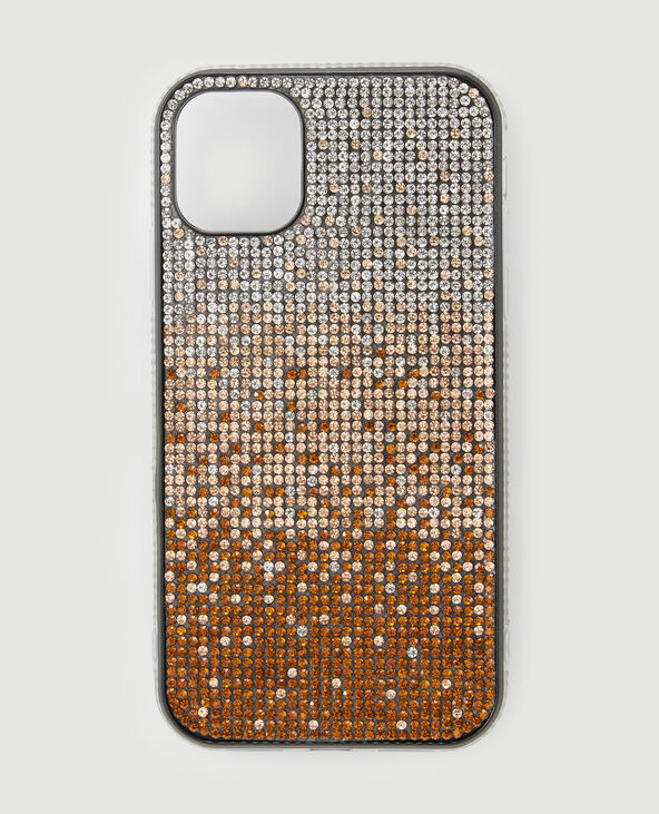 Coque iPhone à strass marron - Pimkie