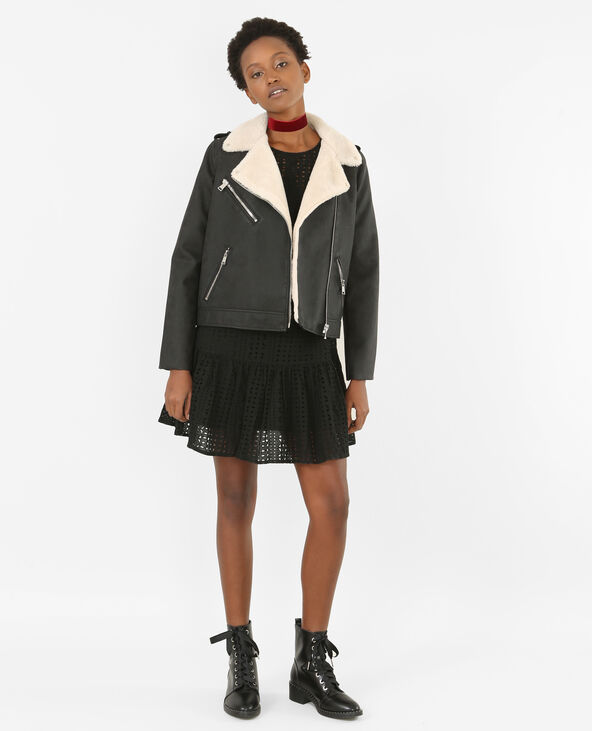 Robe guipure à basque noir - Pimkie
