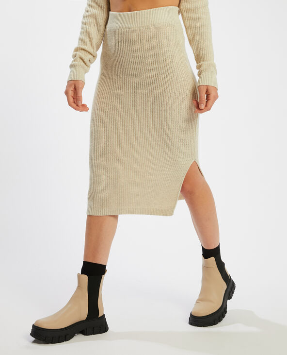 Jupe midi en maille