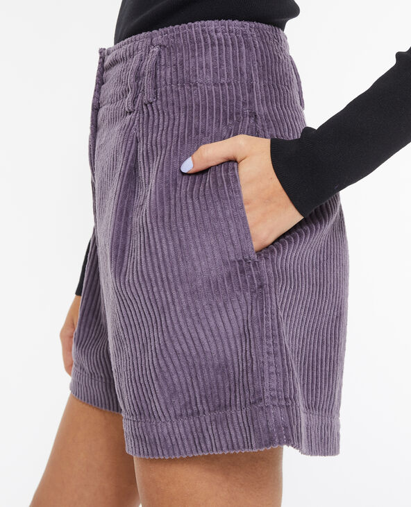 Short velours taille haute avec pinces lilas - Pimkie