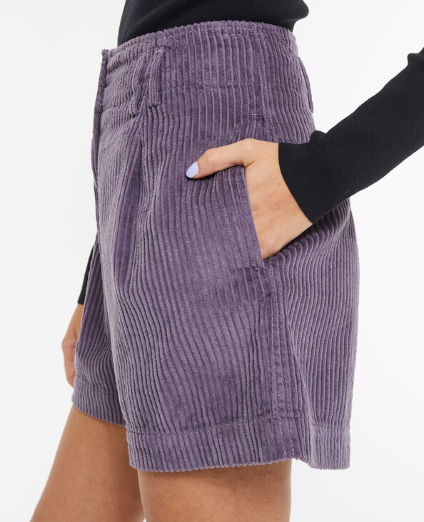 Short velours taille haute avec pinces lilas - Pimkie