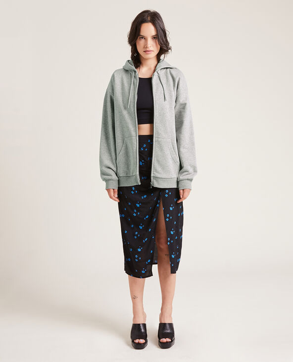 Sweat zippé avec capuche gris chiné - Pimkie