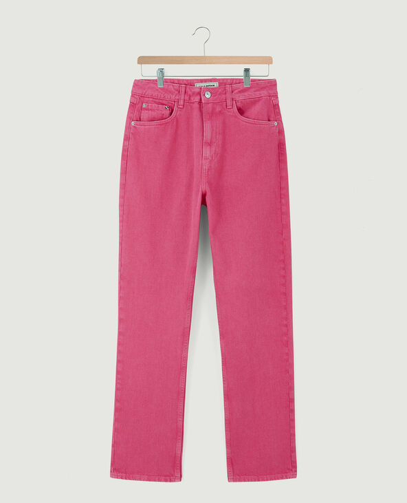 Jean droit taille haute rose fuchsia - Pimkie