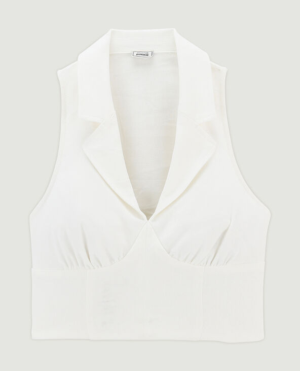 Top façon gilet de barman blanc - Pimkie