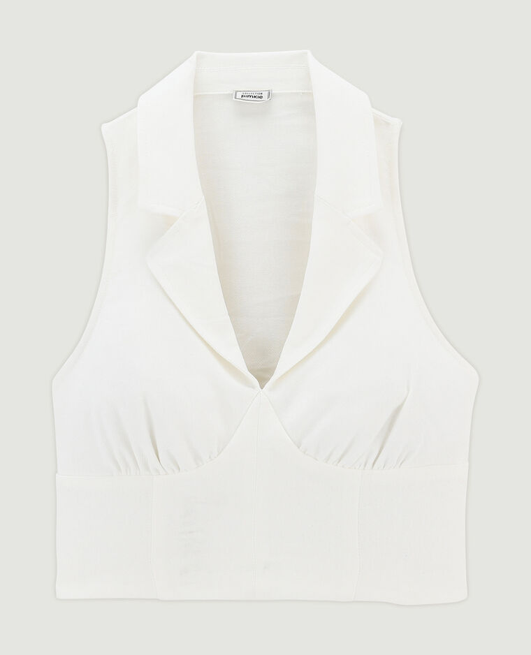 Top façon gilet de barman blanc - Pimkie
