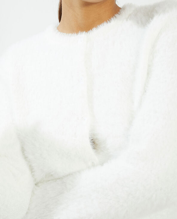 Gilet tout doux boutonné blanc - Pimkie