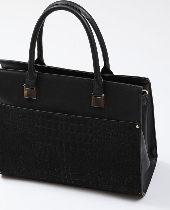 Sac à main croco noir - Pimkie