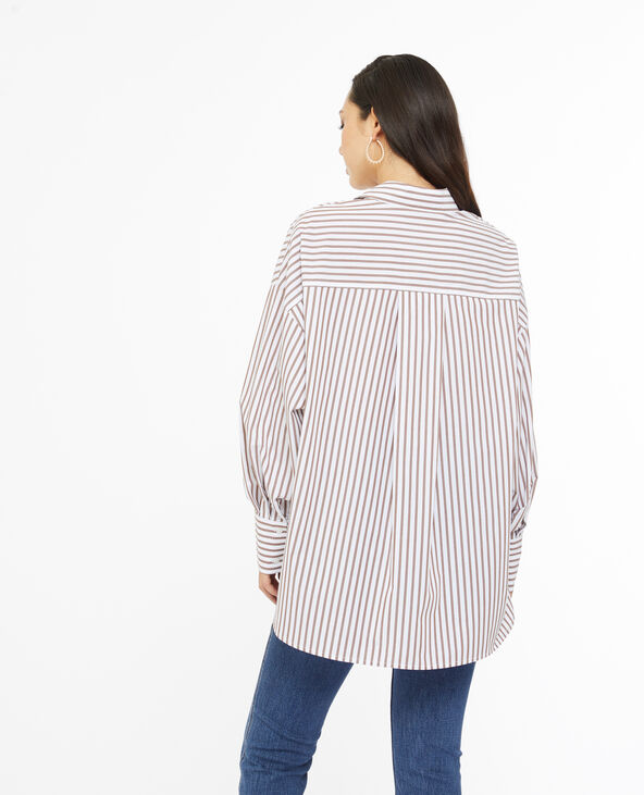 Chemise oversize rayée façon pyjama d'homme marron - Pimkie