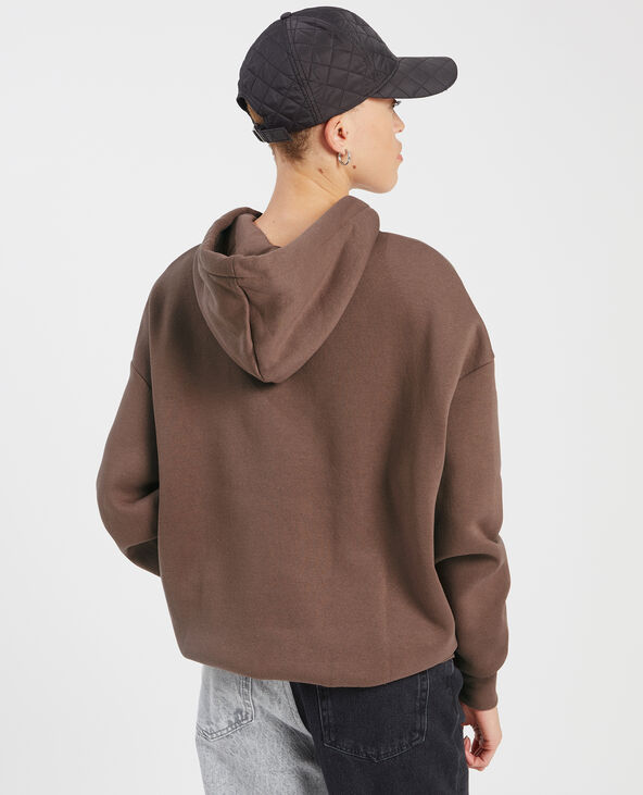 Sweat zippé avec capuche marron - Pimkie
