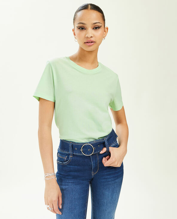T-shirt basique col rond vert clair - Pimkie