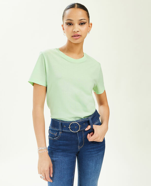 T-shirt basique col rond vert clair - Pimkie