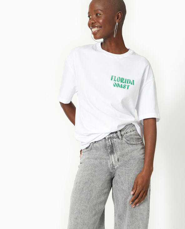 T-shirt oversize avec print devant et dos vert - Pimkie