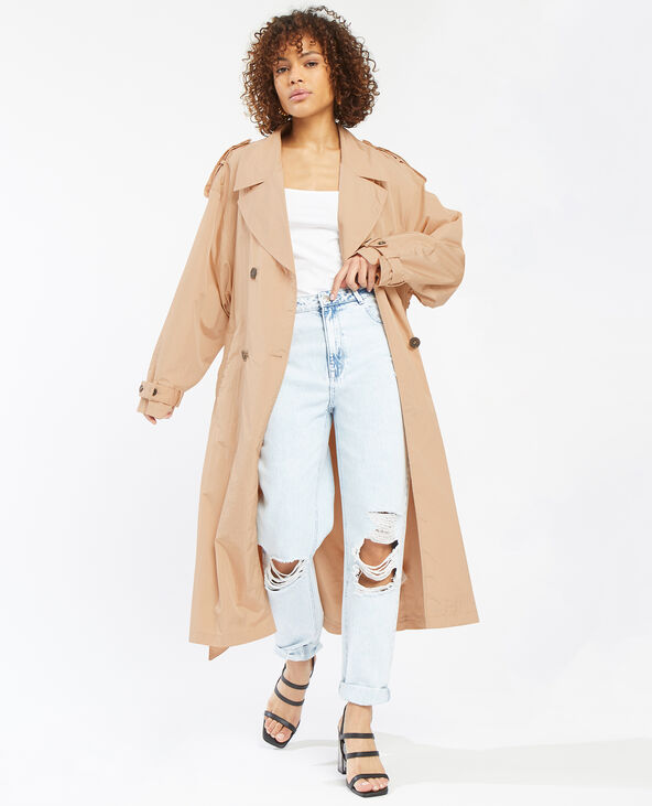 Trench long oversize doré - Pimkie